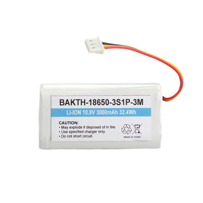 10.8V 3000mAh 18650 3S1P Lithium Battery Pack Cylindrical Lithium Ion Batteries