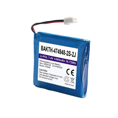 474948 Li Polymer Battery Pack 7.4V 1450mAh ODM With Advanced Technology