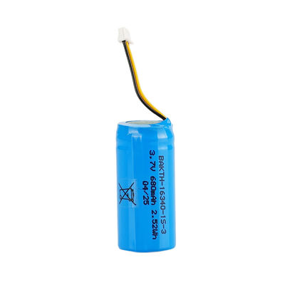 3.7v 700mAh Lithium Ion Battery Pack BAKTH 16340 1S 3 Rechargeable Lithium Ion Battery Cells
