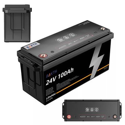 24V 100Ah Lithium Ion Battery Pack 2560Wh With Waterproof Case