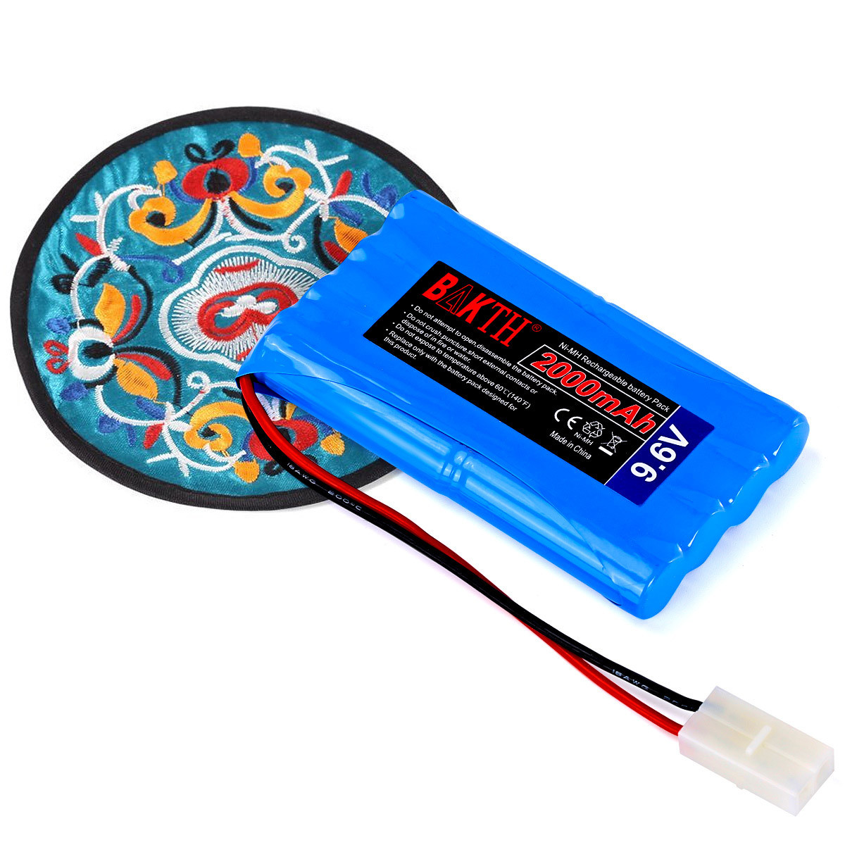 BAKTH 7.2V 4500mAh NiMH Pack de Course de Batterie RC pour Les Voitures modèles, Avions, Robot (Jouet), Pack de Batterie Haute Performance RC + Coaster comme Un Cadeau