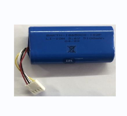 3.6V E Bike Battery Pack OEM BAKTH 18650CQ 1S2P 5100mAh Lithium Ion Battery Pack