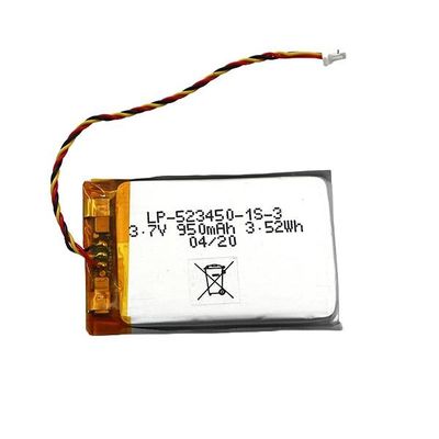 3.7V 950mAh Rechargeable Cell Lithium Polymer Battery Pack for Mini Electronics