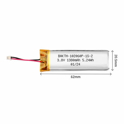 1380mAh Li Polymer Power Bank BAKTH-102060P-1S-2 Oem For Handheld Measuring Instrument