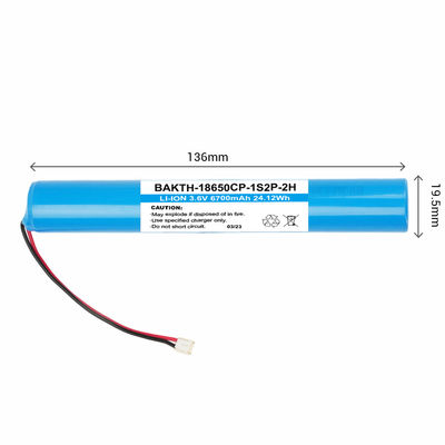 18650 1S2P Lithium Ion Battery Pack 6700mAh OEM For Power Tools
