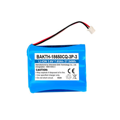 Customized Li Ion Battery Pack BAKTH 18650CQ-3P-3 7650mAh For Eletronics