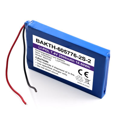 BAKTH OEM Services 7.4V 2500mAh Rechargeable Lithium Polymer Battery Pack
