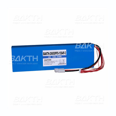 Long Cycle 48V 12Ah LiFePO4 Battery Pack BAKTH-26650PFS-15S4P for Portable Power