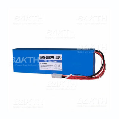 Long Cycle 48V 12Ah LiFePO4 Battery Pack BAKTH-26650PFS-15S4P for Portable Power