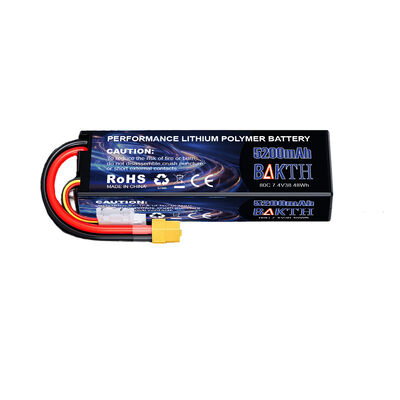  2S High-Current 7.4V 5200mAh 80C Li-Po Racing Battery for RC Models & UAV Racing