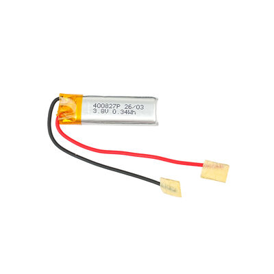 Bateria recarregável plana de polímero de lítio de 3,8 V 90mAh aceitável OEM para dispositivos portáteis sem fio